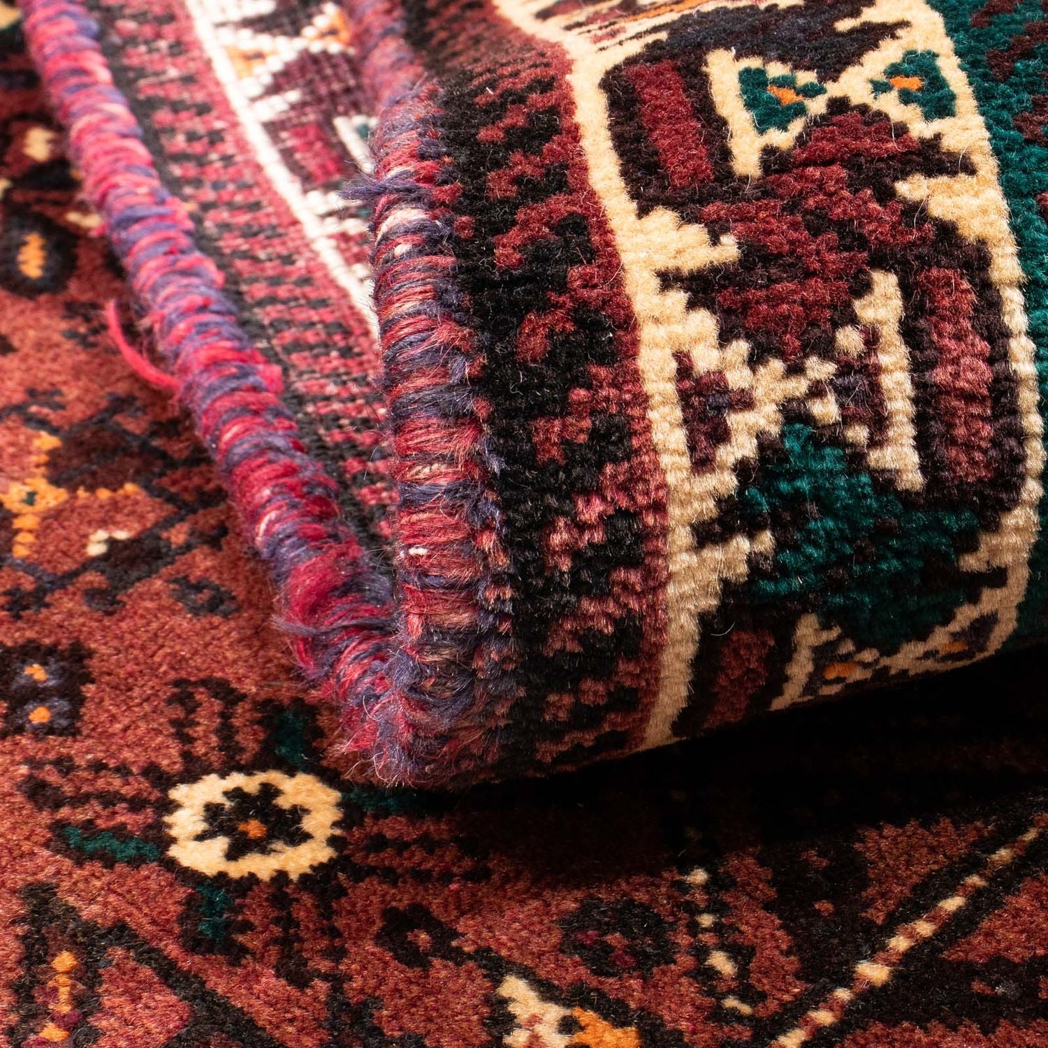 Tapis persan - Nomadic - 147 x 107 cm - marron foncé