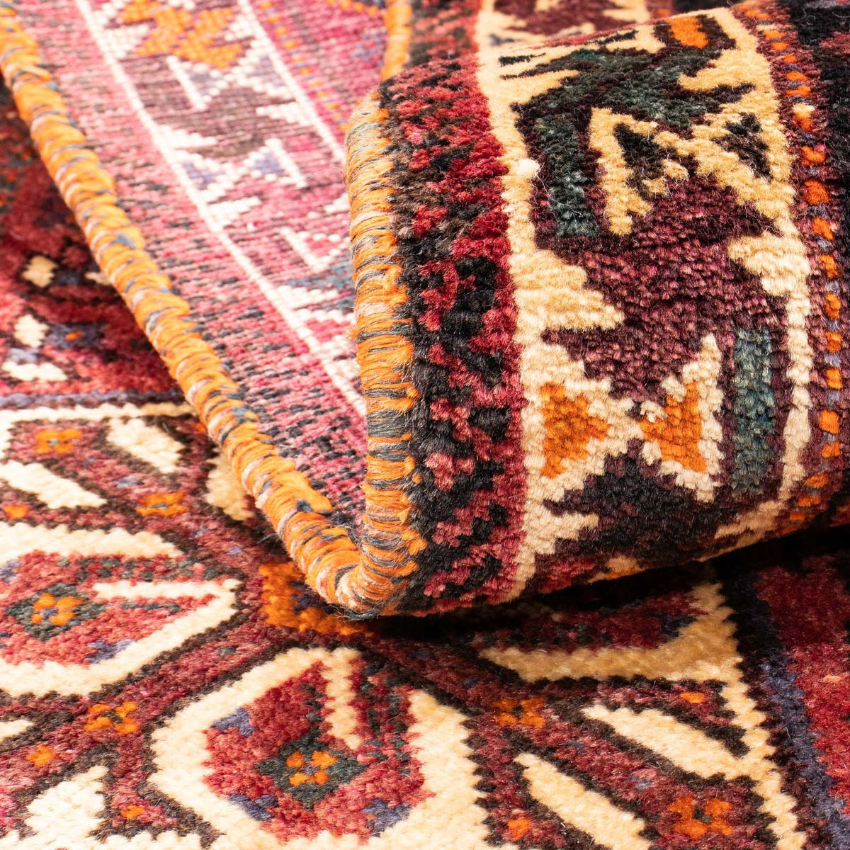 Tapis persan - Nomadic - 160 x 110 cm - rouge foncé