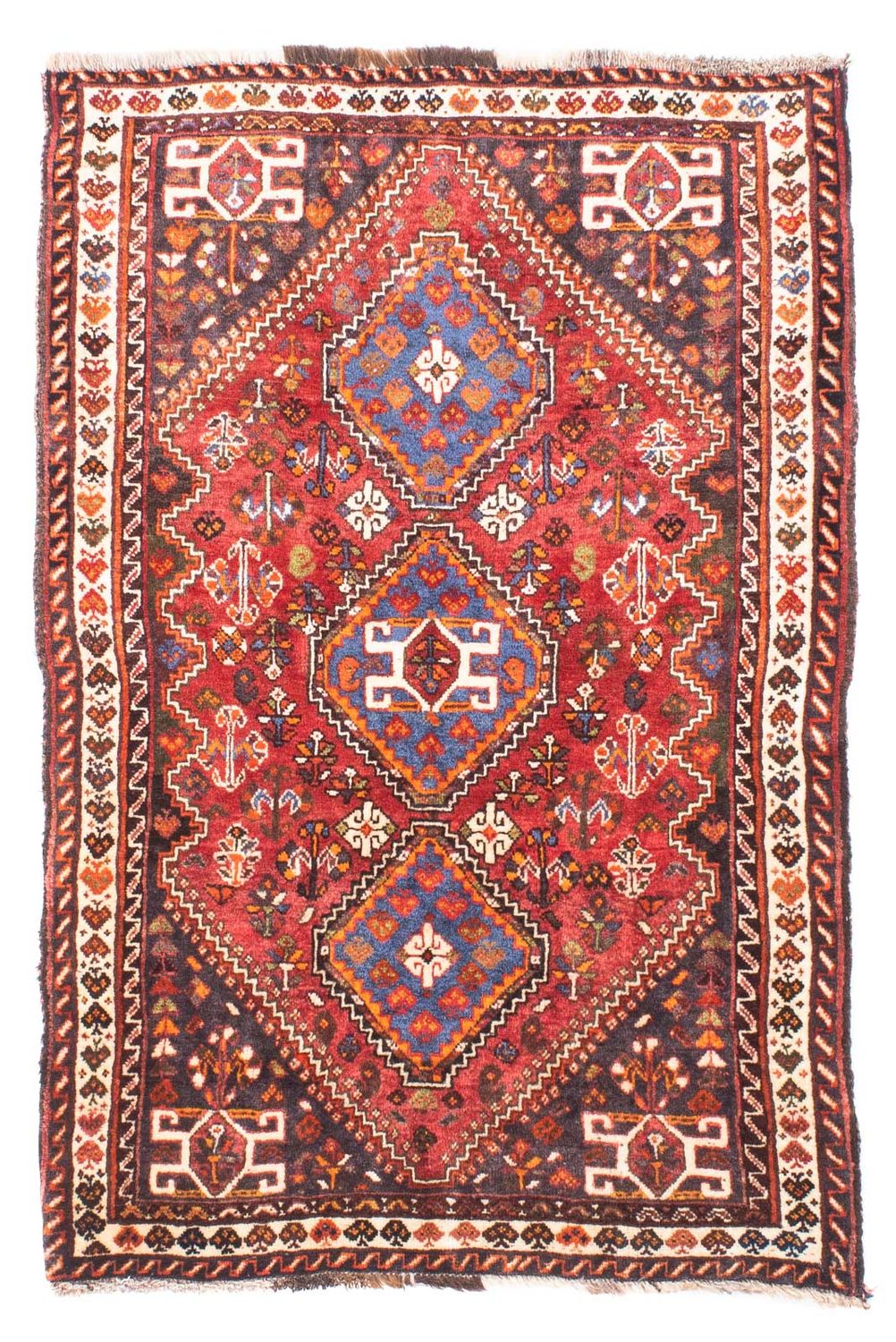 Tapis persan - Nomadic - 124 x 80 cm - rouge foncé