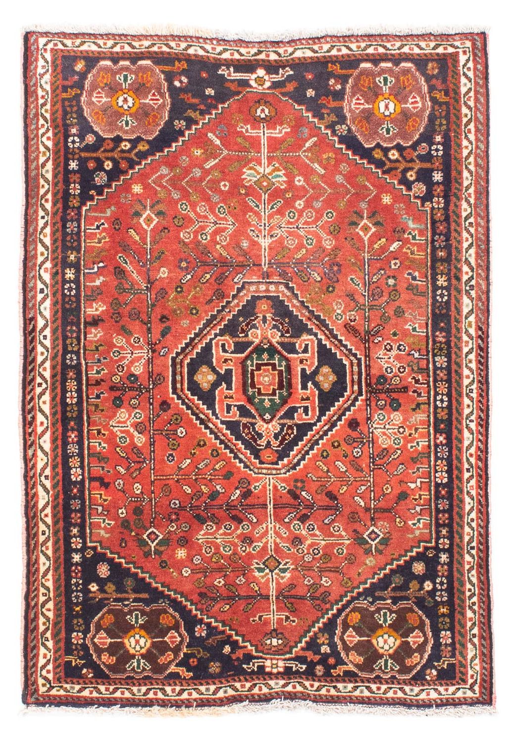 Tapis persan - Nomadic - 136 x 92 cm - rouge foncé