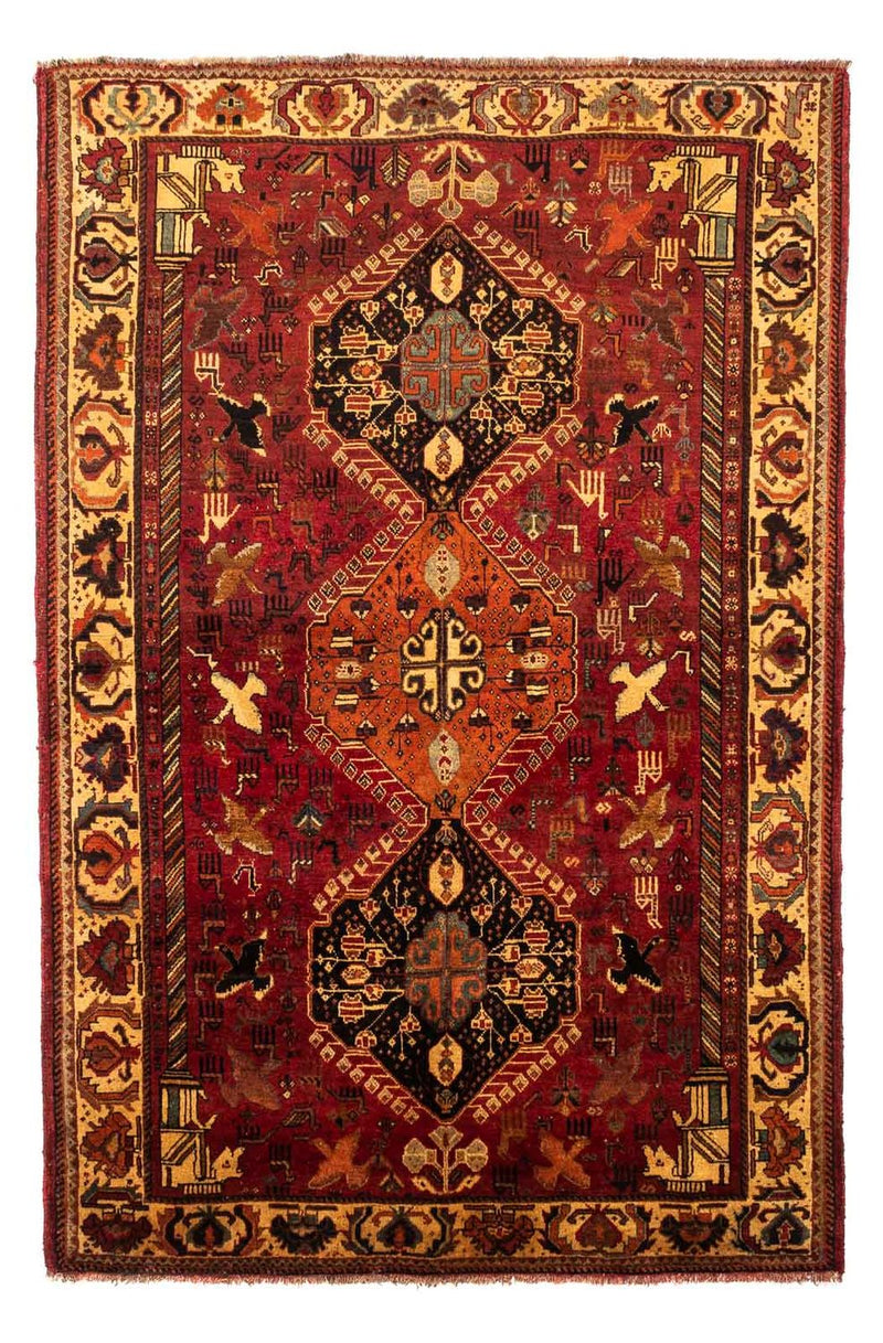 Tapis persan - Nomadic - 258 x 170 cm - rouge foncé