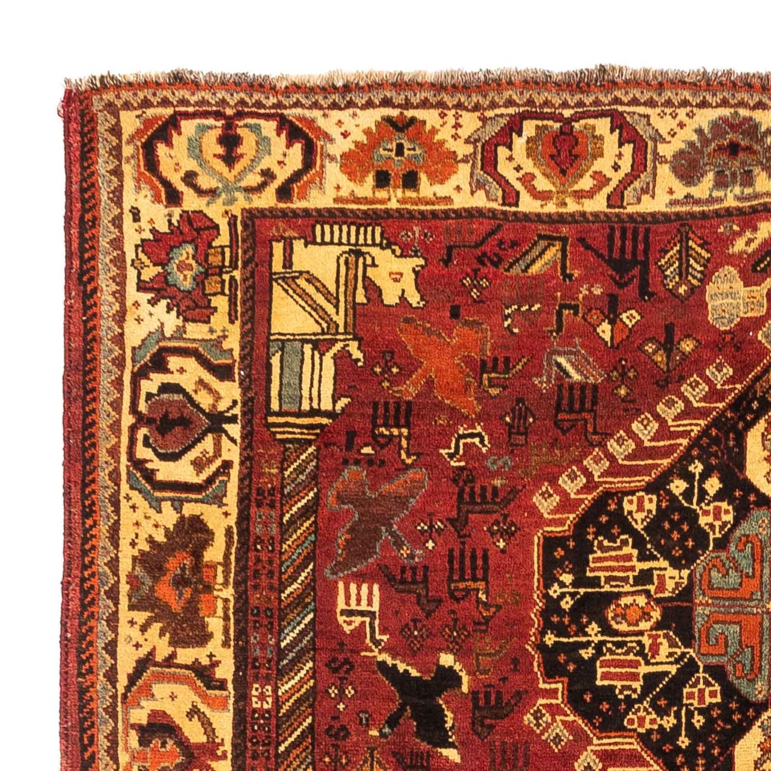 Tapis persan - Nomadic - 258 x 170 cm - rouge foncé