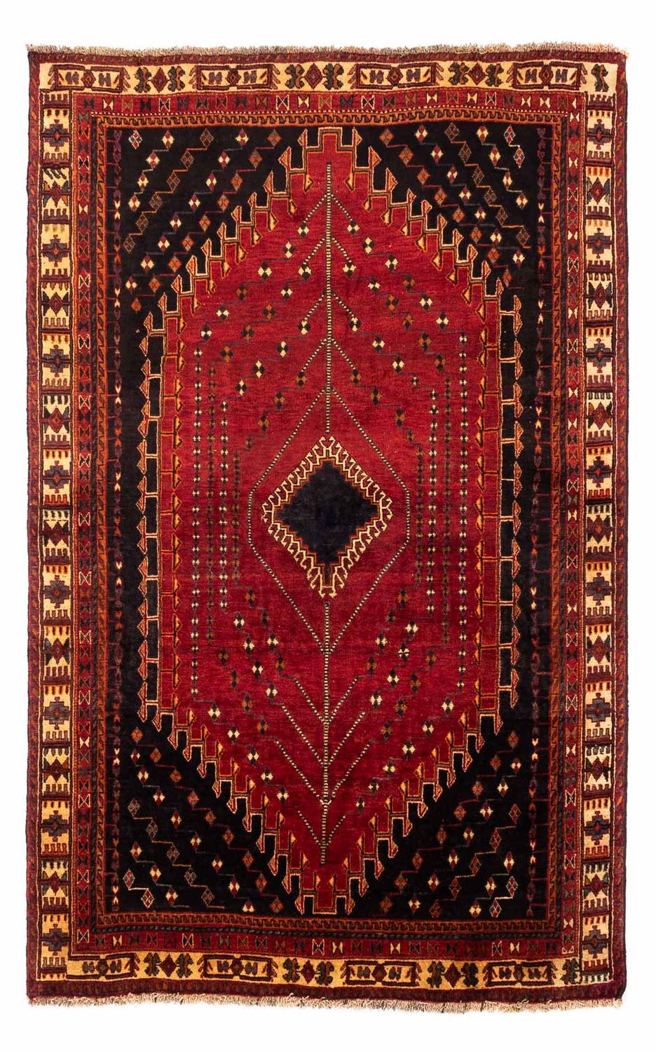 Tapis persan - Nomadic - 257 x 157 cm - rouge foncé
