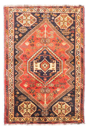 Tapis persan - Nomadic - 155 x 105 cm - rouge clair