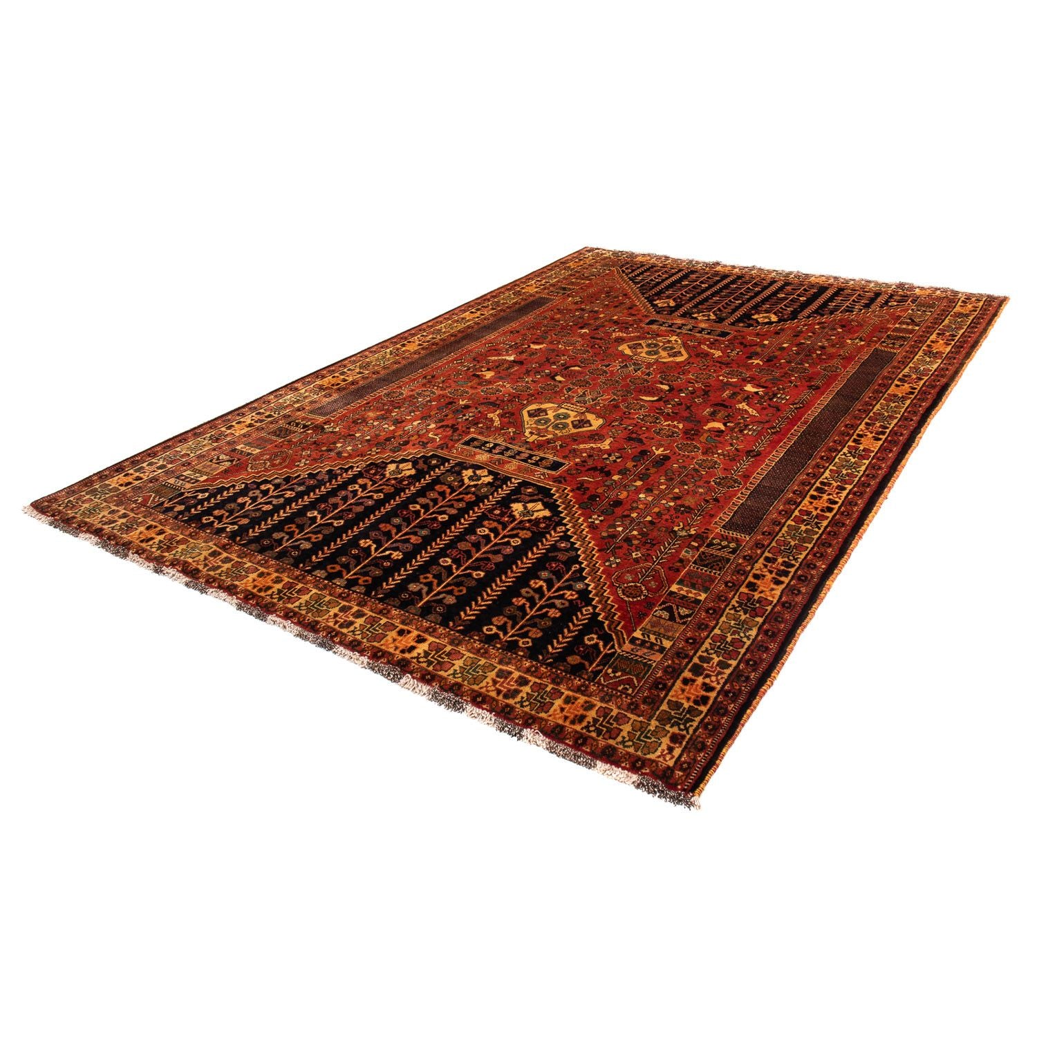 Tapis persan - Nomadic - 304 x 204 cm - rouge foncé