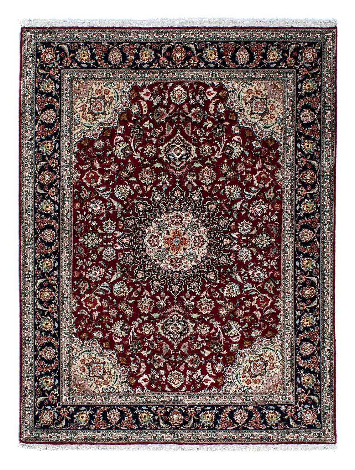 Tapis persan - Tabriz - Royal - 196 x 155 cm - rouge foncé