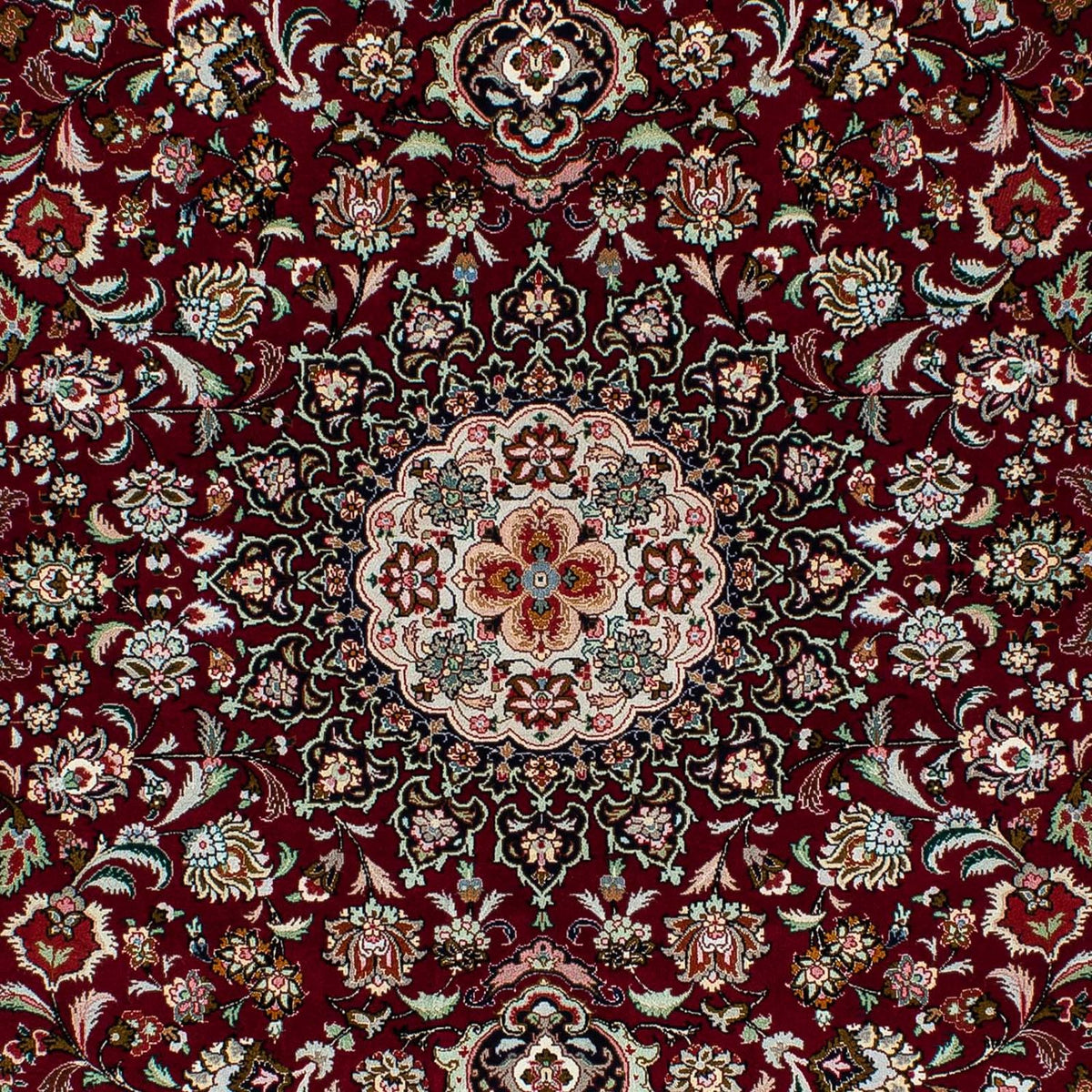 Tapis persan - Tabriz - Royal - 196 x 155 cm - rouge foncé