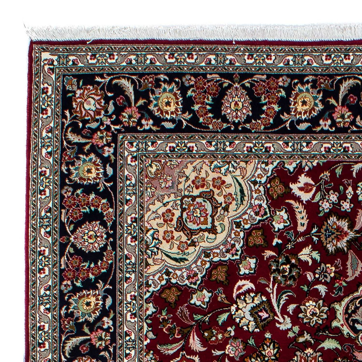 Tapis persan - Tabriz - Royal - 196 x 155 cm - rouge foncé