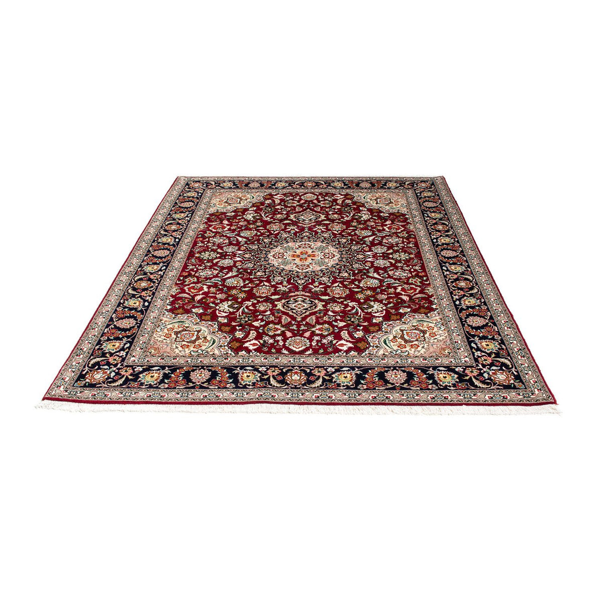 Tapis persan - Tabriz - Royal - 196 x 155 cm - rouge foncé