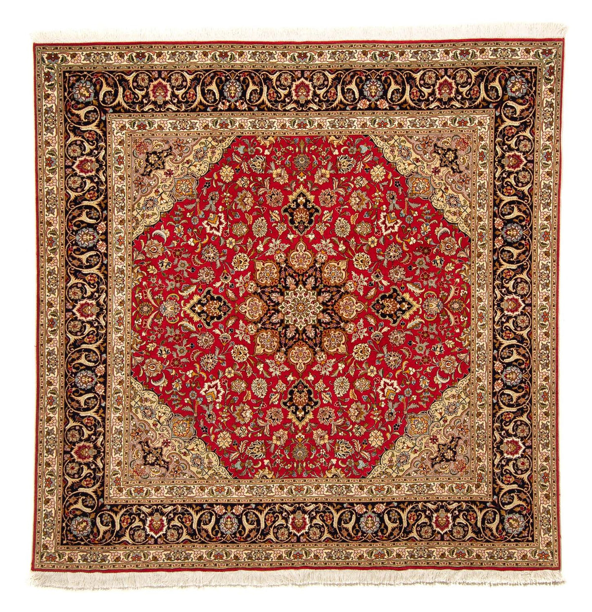 Tapis persan - Tabriz - Royal carré  - 203 x 203 cm - rouge