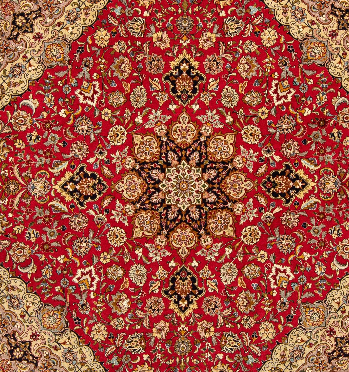 Tapis persan - Tabriz - Royal carré  - 203 x 203 cm - rouge