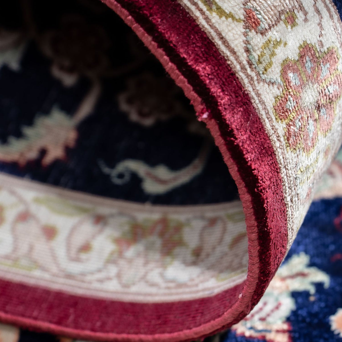 Tapis persan - Ghom - 87 x 59 cm - bleu foncé