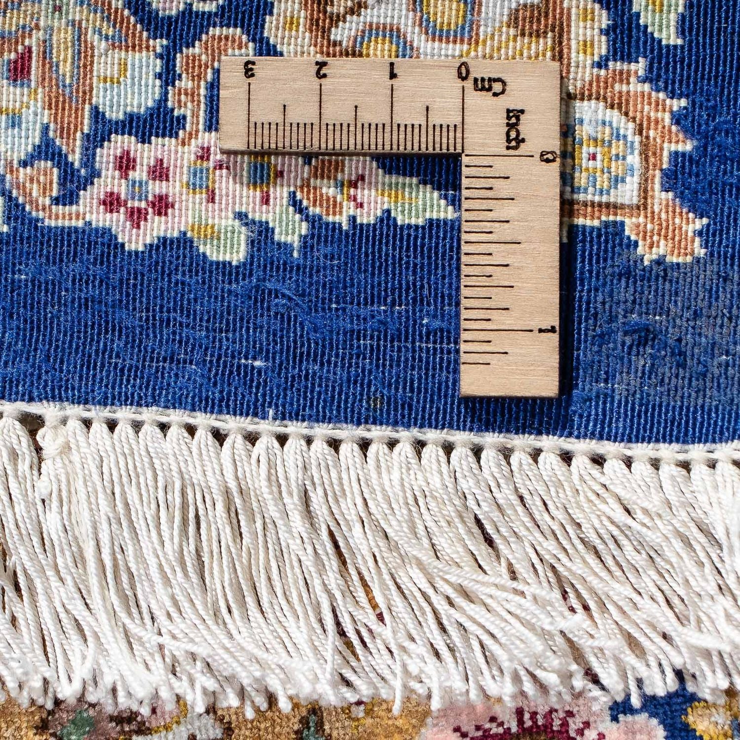 Tapis persan - Ghom - 91 x 62 cm - bleu foncé