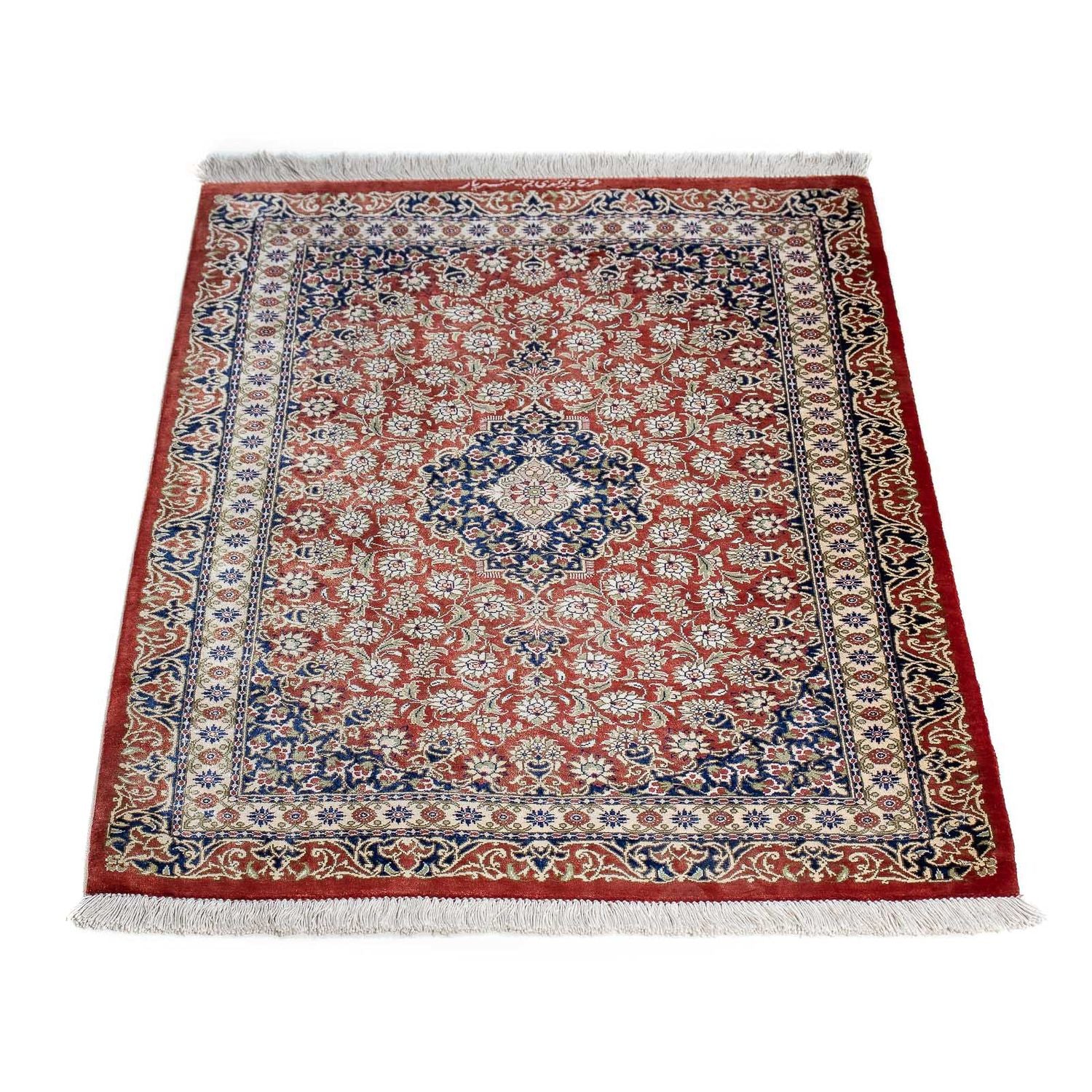 Tapis persan - Ghom - 86 x 60 cm - rouille