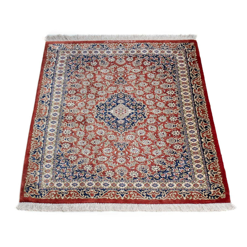 Tapis persan - Ghom - 86 x 60 cm - rouille