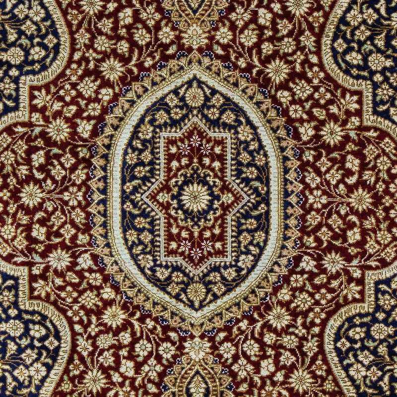 Tapis persan - Ghom - 93 x 60 cm - bleu foncé