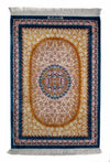 Tapis de Qom en soie Tapis 60x93cm - Tapis persan - Rectangle / Bleu foncé / 60 x 93 cm Rectangle