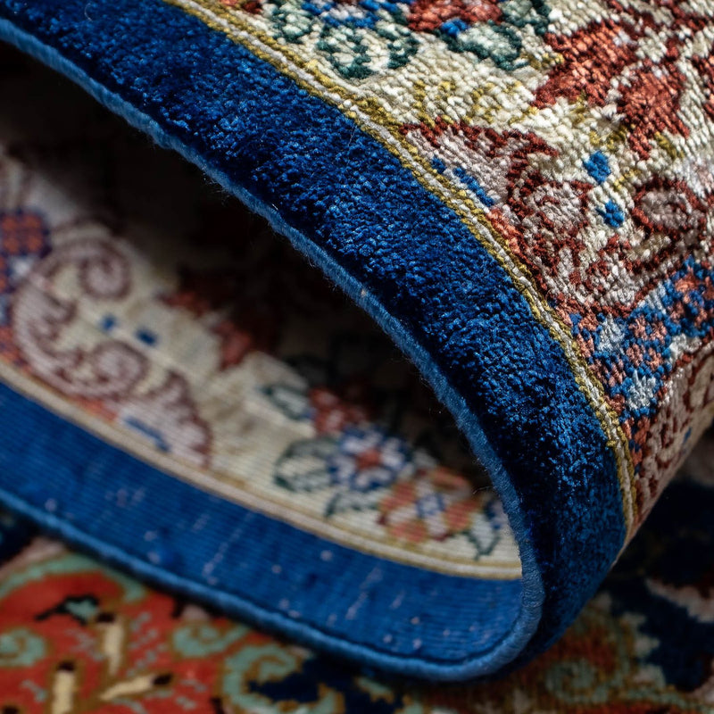 Tapis persan - Ghom - 78 x 55 cm - bleu foncé