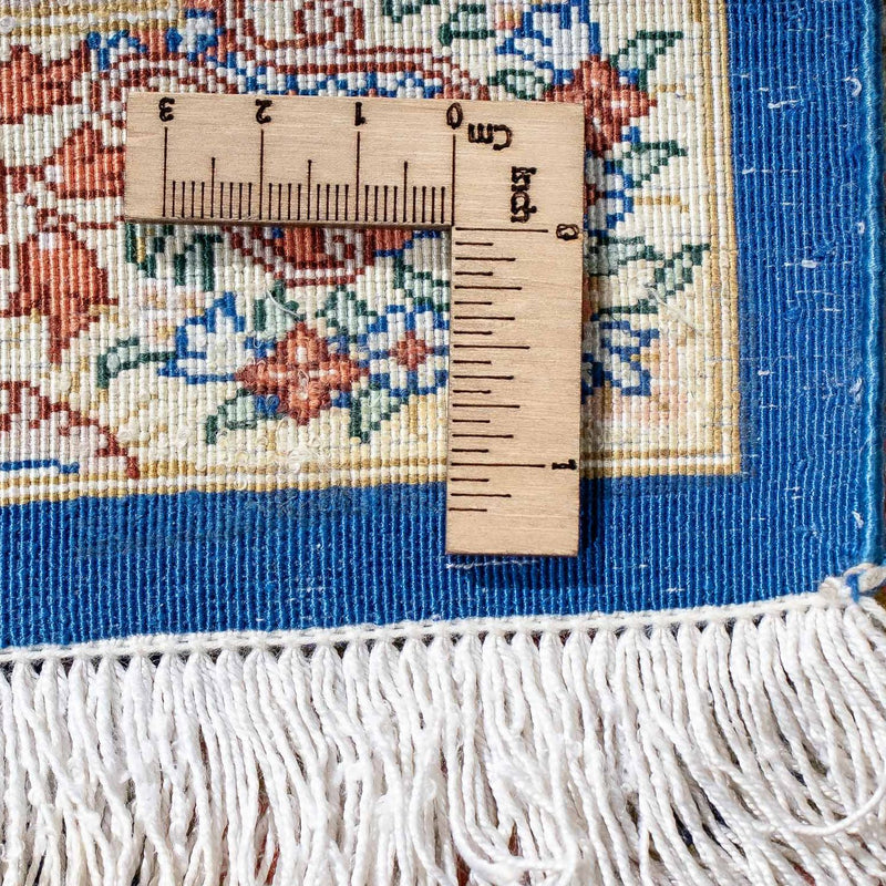 Tapis persan - Ghom - 78 x 55 cm - bleu foncé