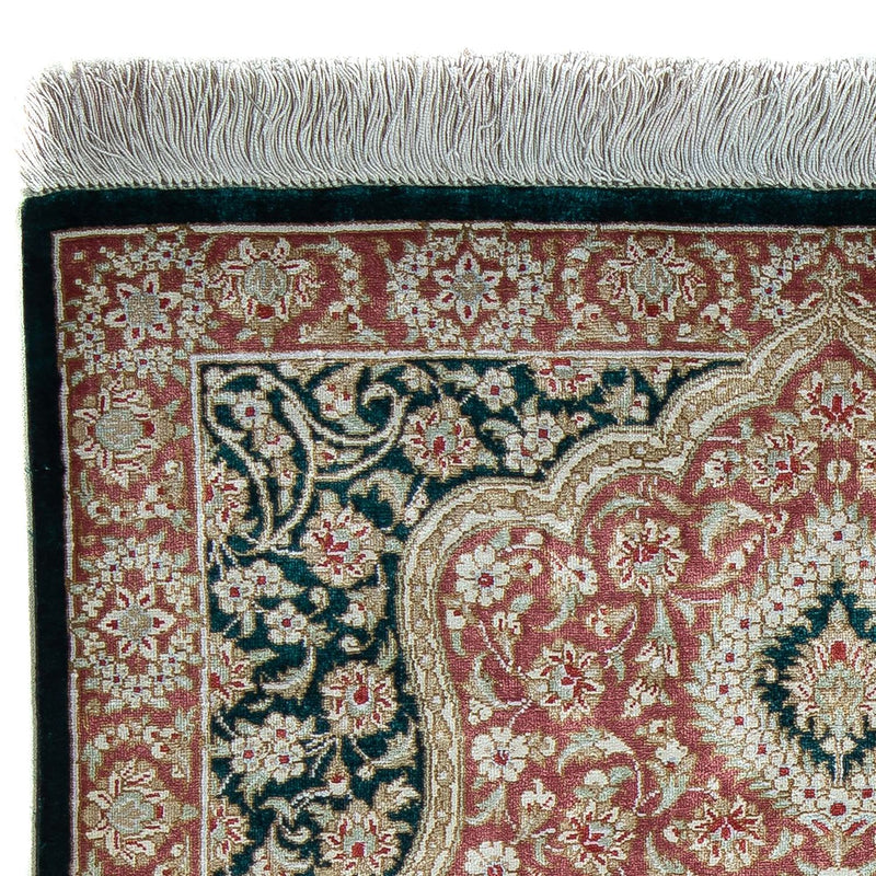 Tapis persan - Ghom - 85 x 58 cm - bleu foncé