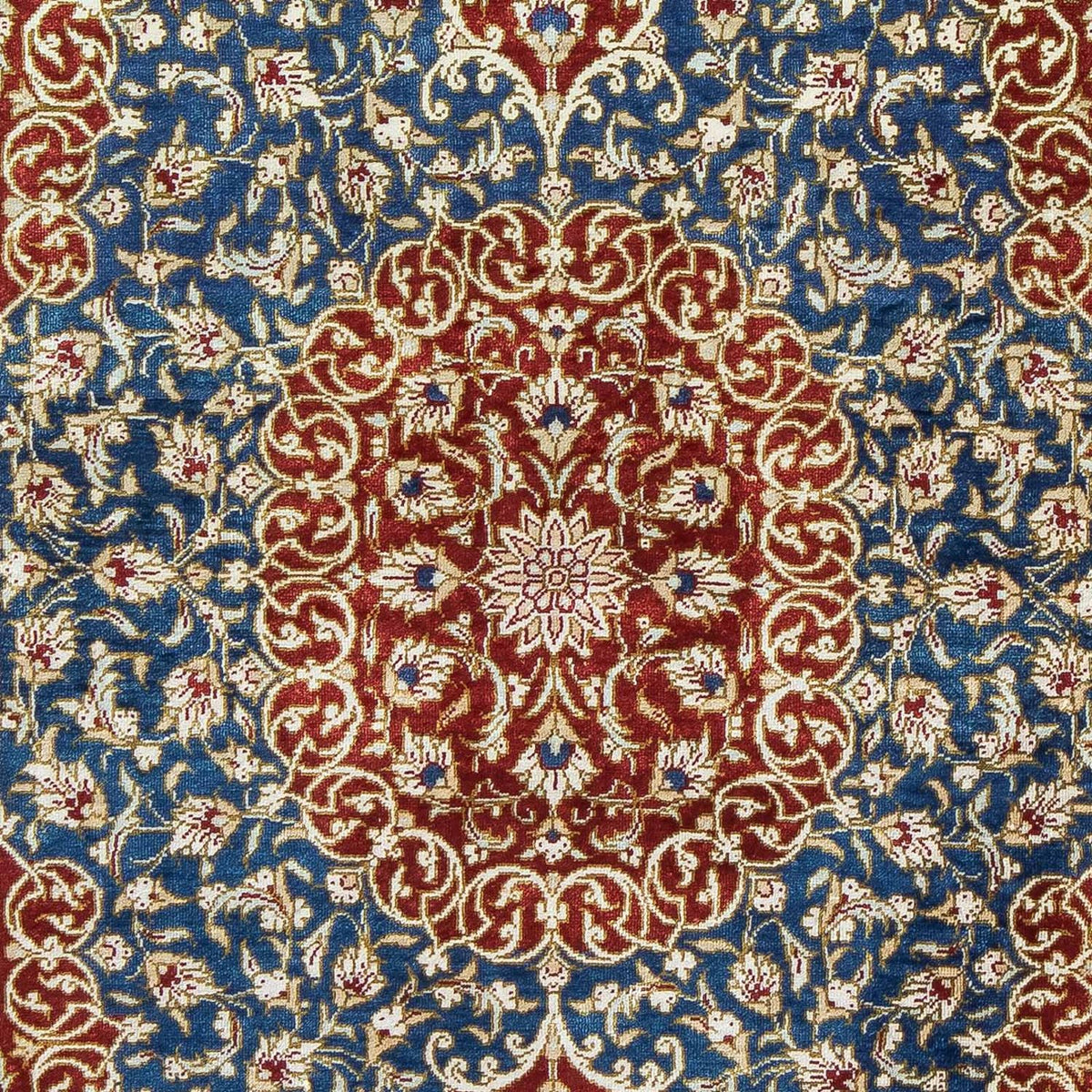 Tapis persan - Ghom - 81 x 55 cm - rouge foncé