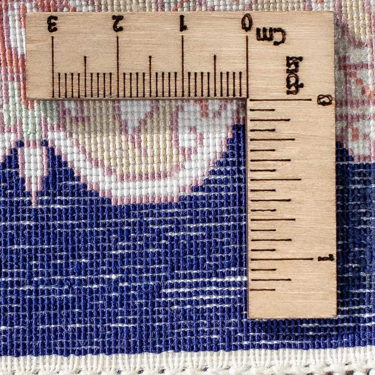 Tapis persan - Ghom - 80 x 56 cm - bleu foncé