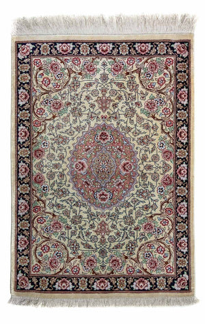 Tapis persan - Ghom - 77 x 55 cm - beige