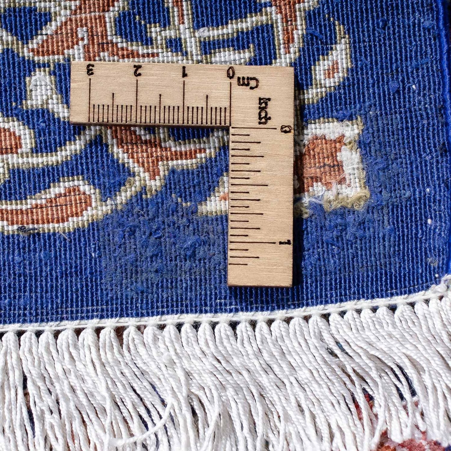 Tapis persan - Ghom - 80 x 55 cm - bleu foncé