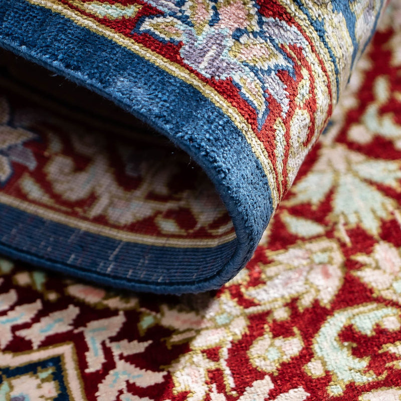 Tapis persan - Ghom - 83 x 53 cm - bleu foncé