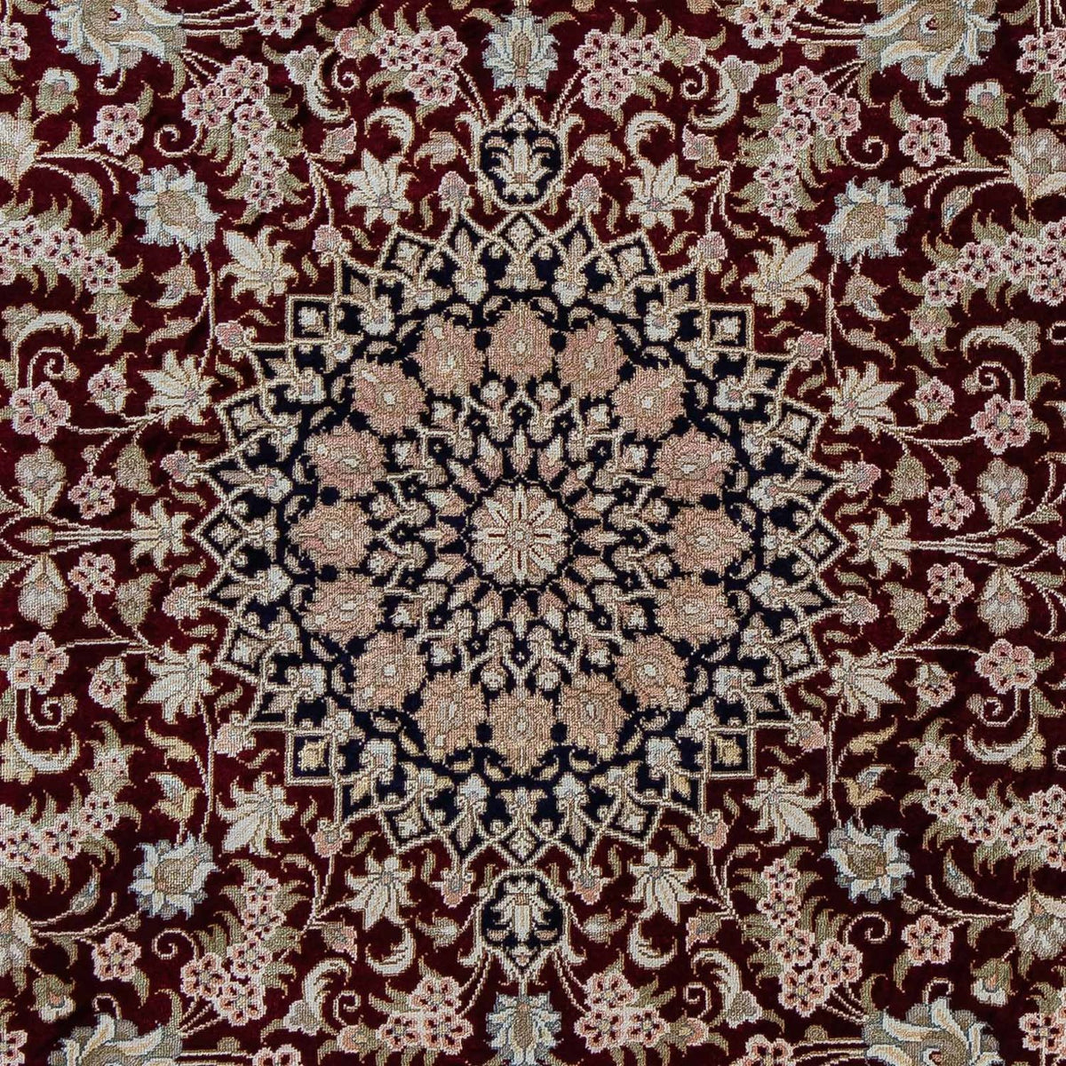 Tapis persan - Ghom - 85 x 58 cm - bleu foncé