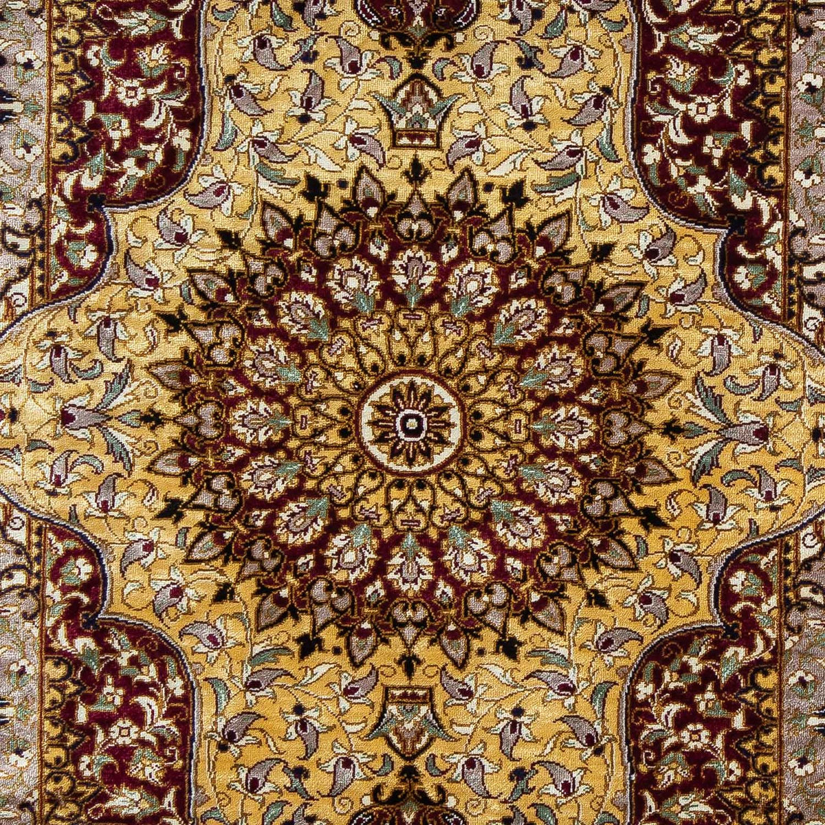 Tapis persan - Ghom - 87 x 59 cm - bleu foncé