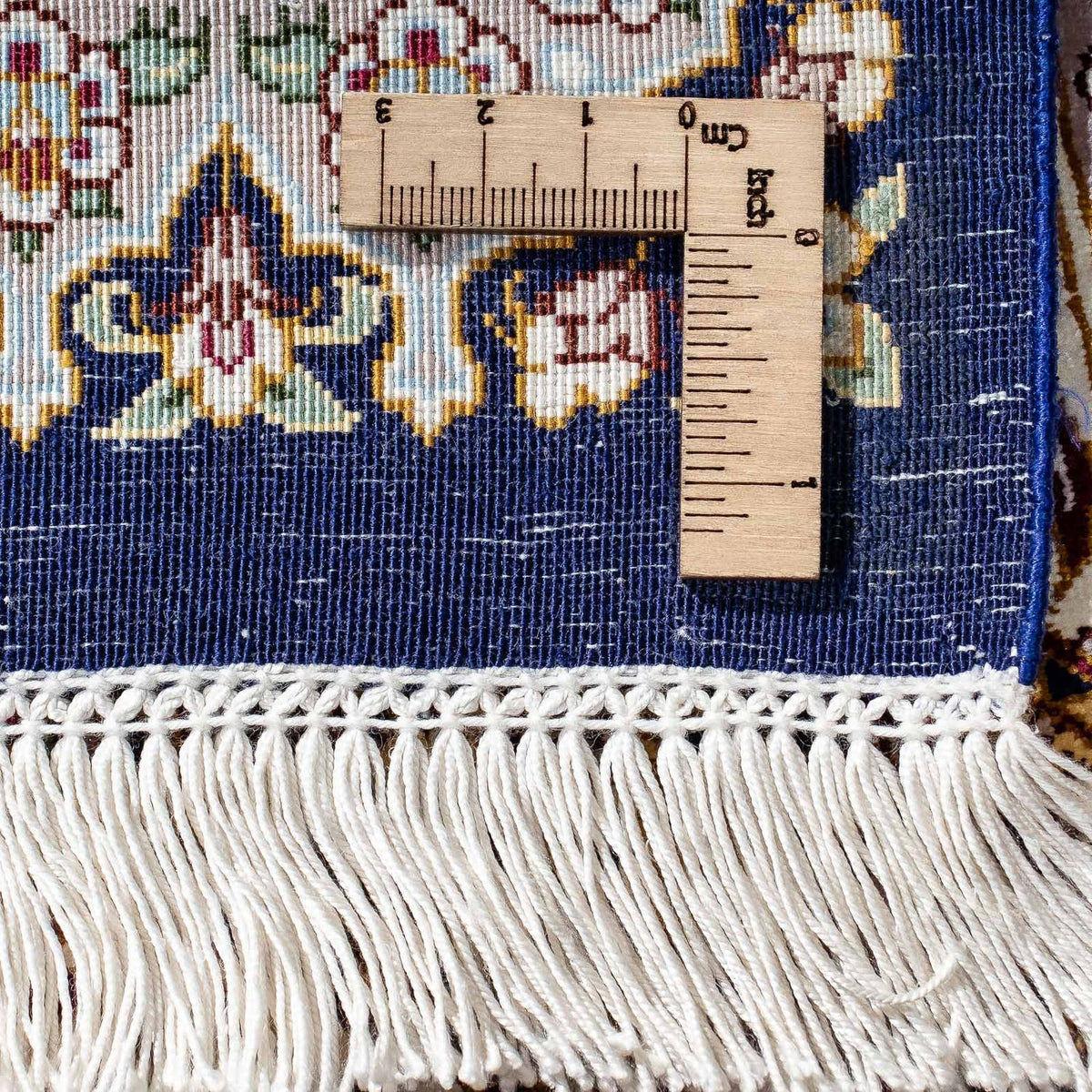 Tapis persan - Ghom - 87 x 59 cm - bleu foncé