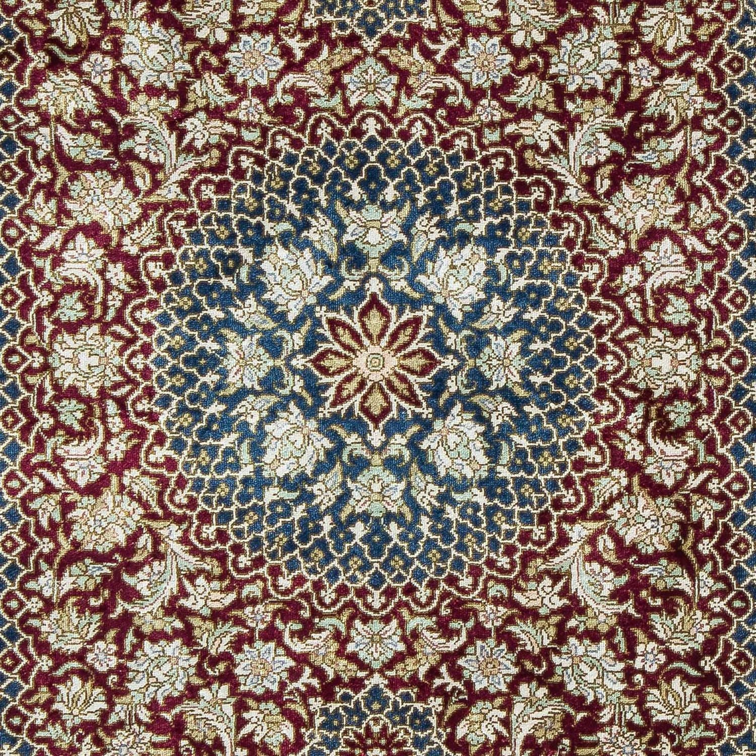 Tapis persan - Ghom - 92 x 61 cm - bleu foncé