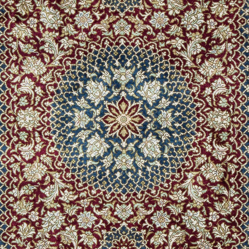 Tapis persan - Ghom - 92 x 61 cm - bleu foncé