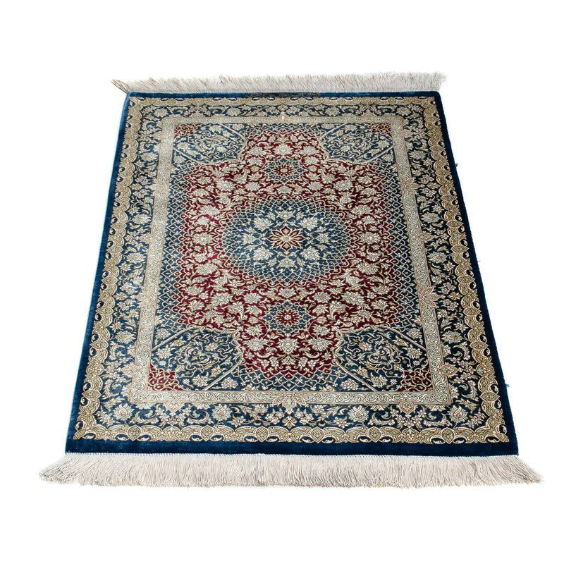 Tapis persan - Ghom - 92 x 61 cm - bleu foncé