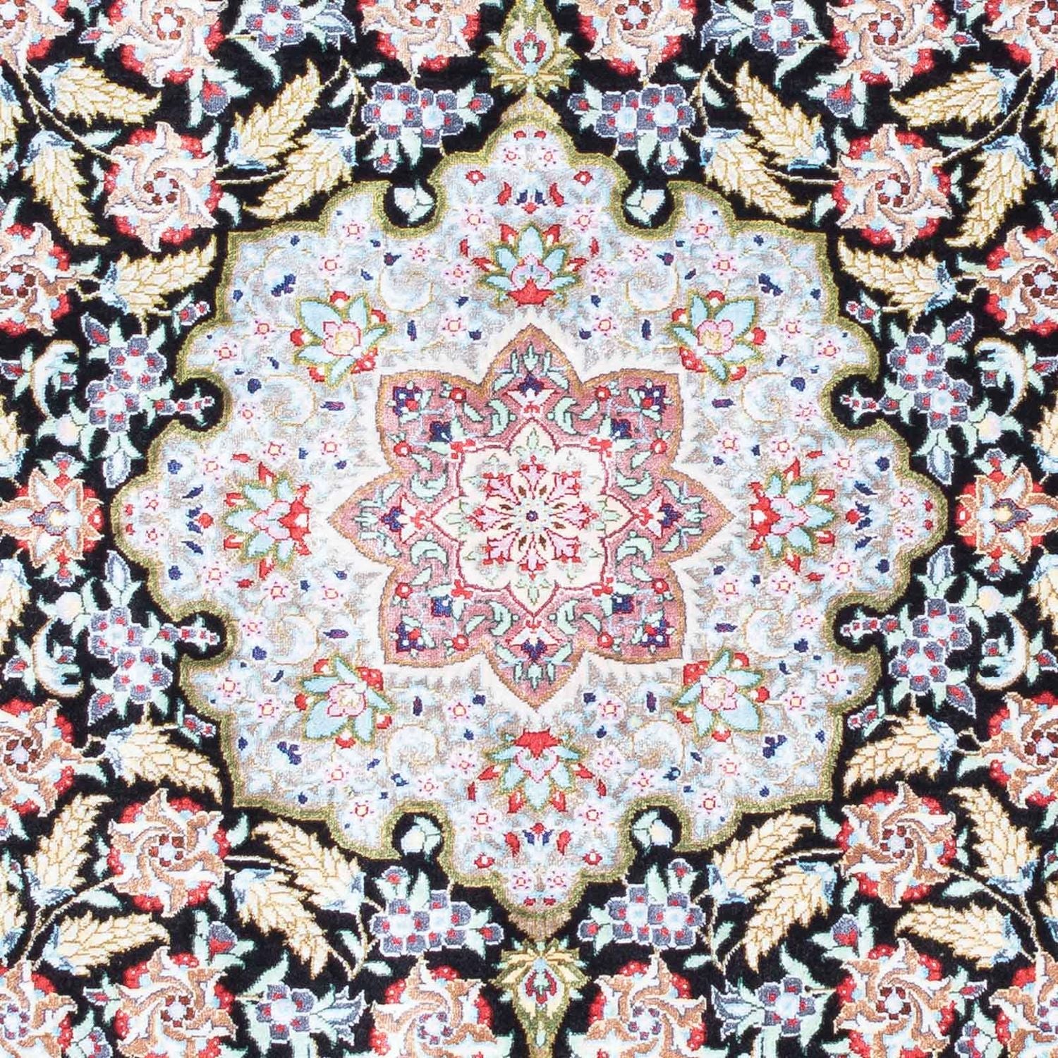 Tapis persan - Ghom - 124 x 79 cm - bleu foncé