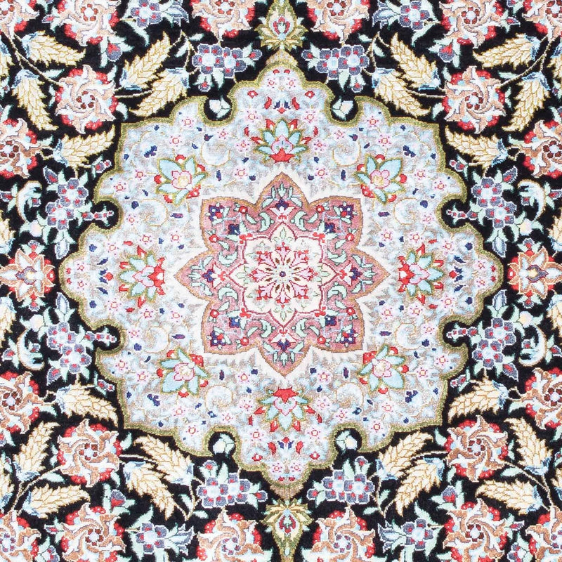 Tapis persan - Ghom - 124 x 79 cm - bleu foncé