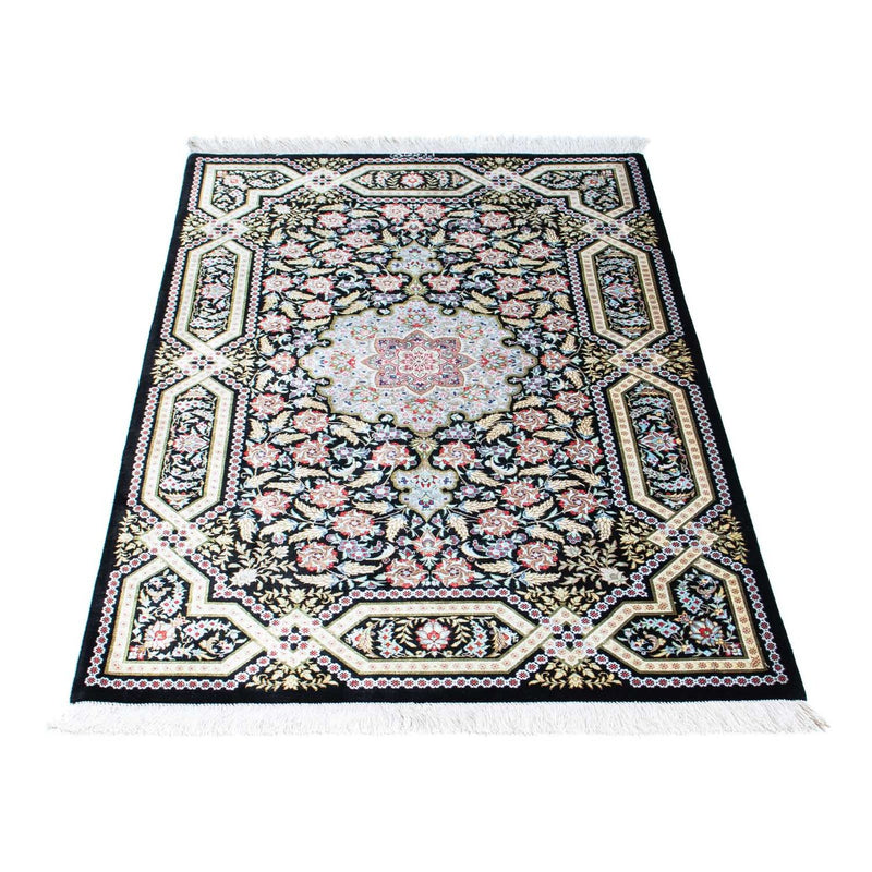 Tapis persan - Ghom - 124 x 79 cm - bleu foncé