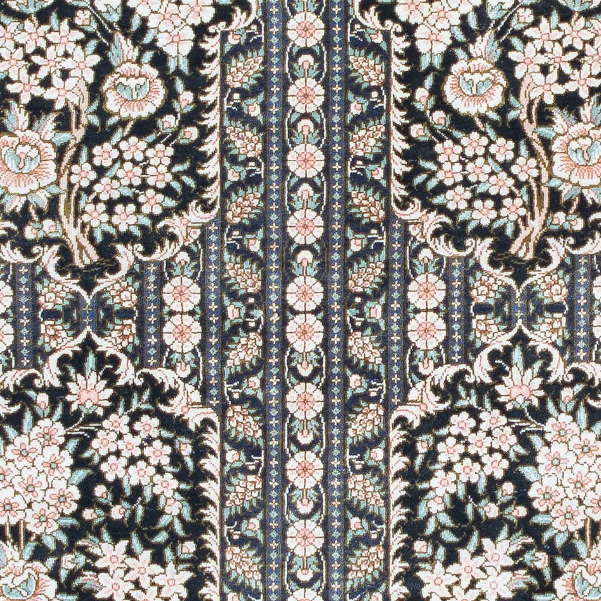 Tapis persan - Ghom - 118 x 80 cm - bleu foncé