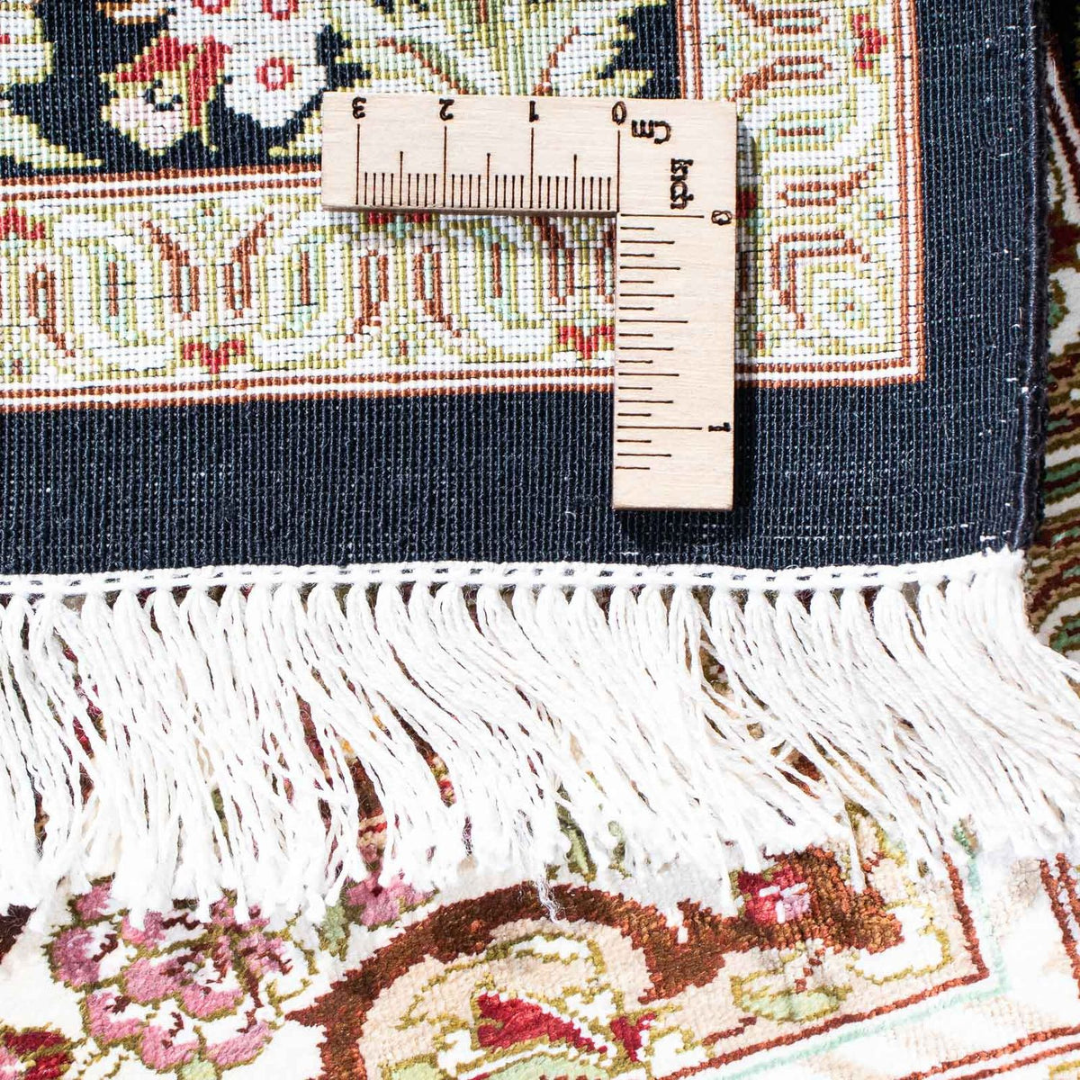 Tapis persan - Ghom - 114 x 80 cm - bleu foncé