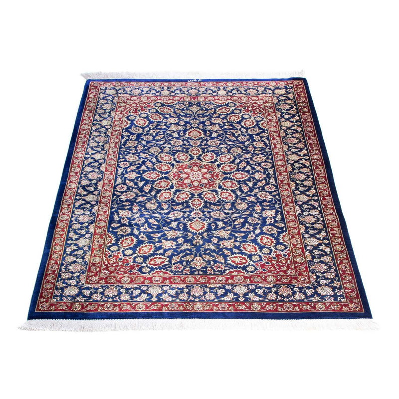 Tapis persan - Ghom - 117 x 78 cm - bleu foncé