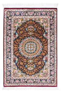 Tapis persan - Ghom - 119 x 79 cm - rouge foncé