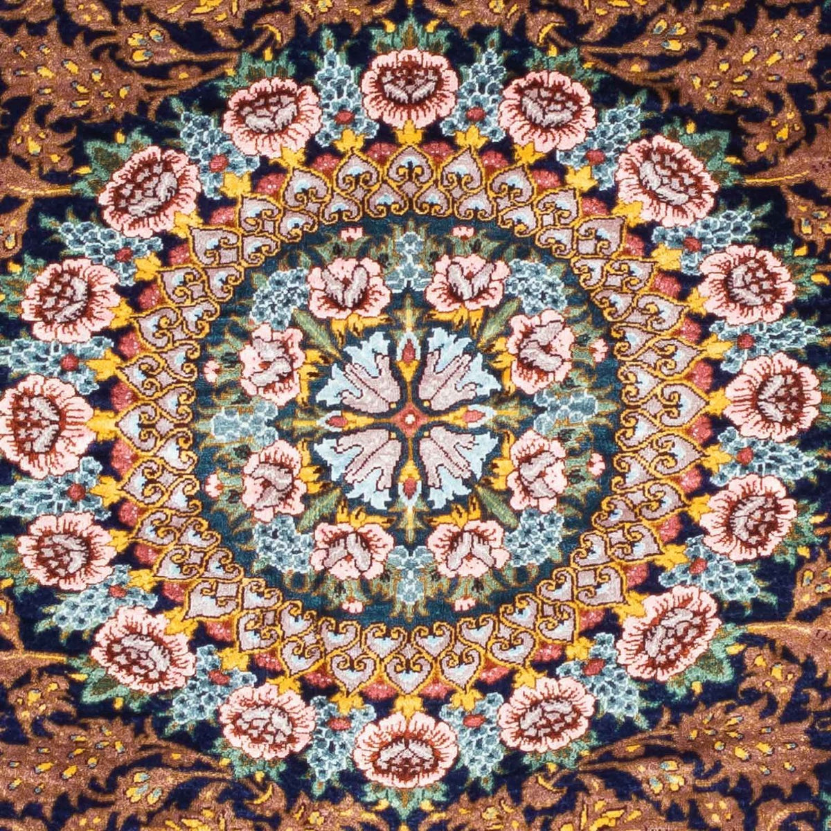 Tapis persan - Ghom - 119 x 79 cm - rouge foncé