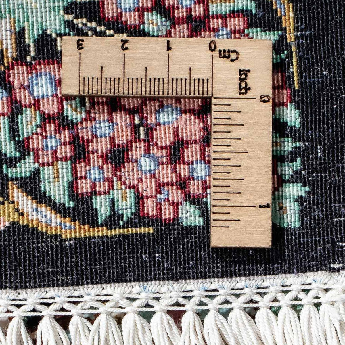Tapis persan - Ghom - 85 x 61 cm - bleu foncé