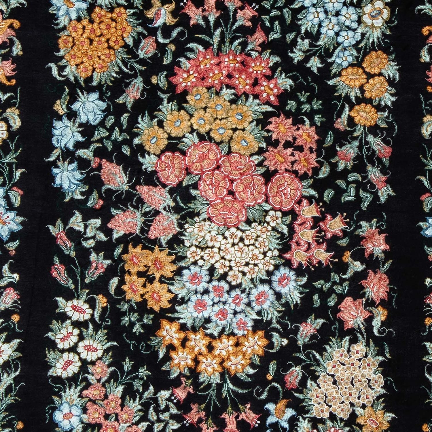 Tapis persan - Ghom - 89 x 60 cm - bleu foncé