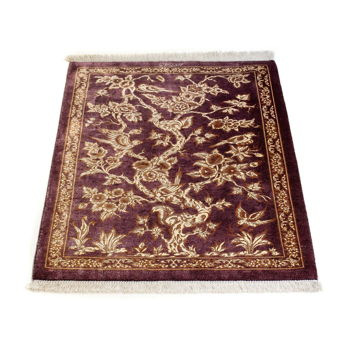 Tapis persan - Ghom - 87 x 59 cm - violet