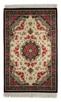 Tapis persan - Ghom - 93 x 60 cm - beige