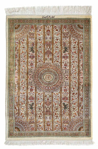 Tapis persan - Ghom - 90 x 59 cm - beige