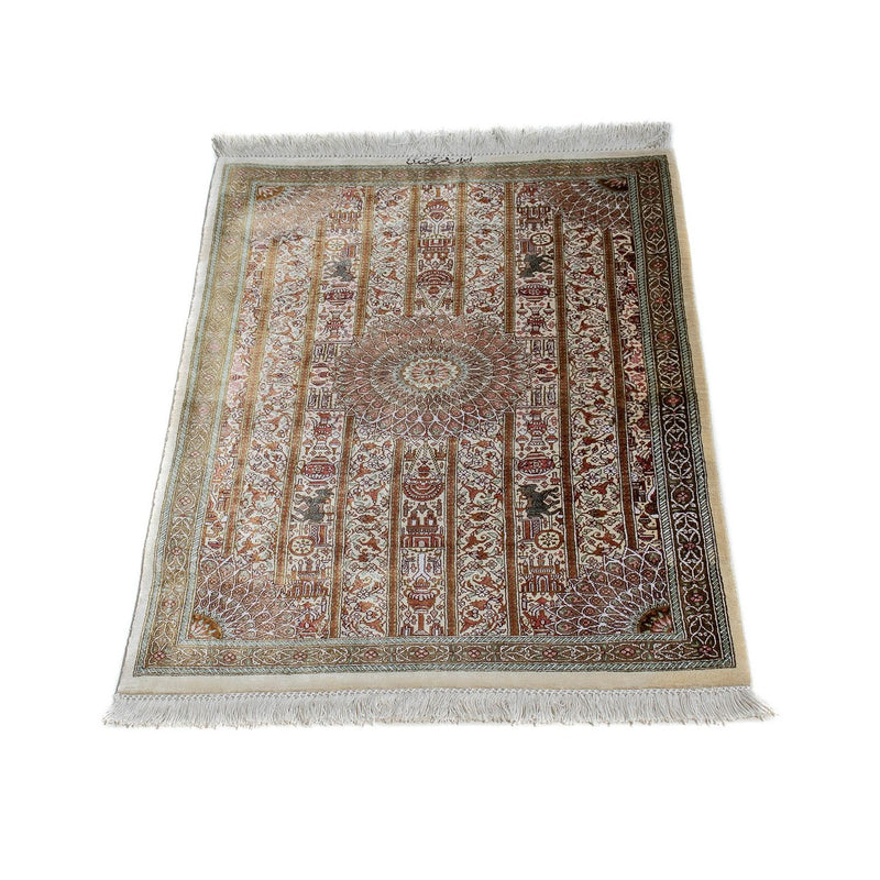 Tapis persan - Ghom - 90 x 59 cm - beige