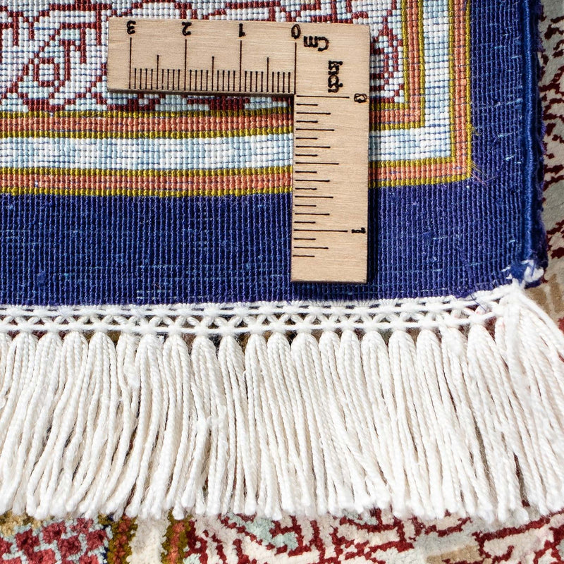 Tapis persan - Ghom - 93 x 59 cm - bleu foncé